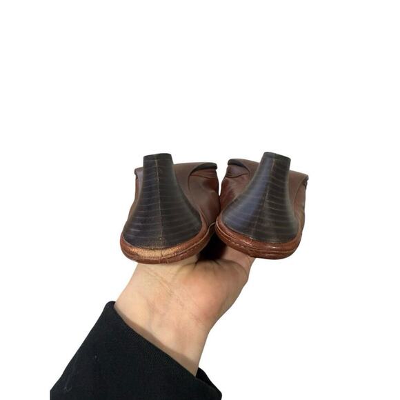 Antonio Melani Brown Tooled Carved Western Pointed Toe Mule Kitten Heel Women 9M - Picture 7 of 14